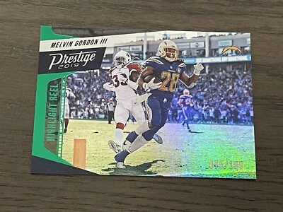 2019 Panini Prestige Highlight Reel Green Melvin Gordon San Diego Charges /199 - Image 1 of 2