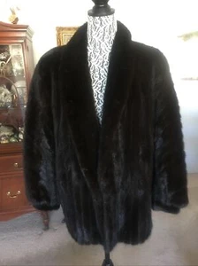 Luxurious EVANS Mink Mahogany -almost Black Fur Coat - Picture 1 of 10