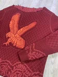 ALTERED* Stella McCartney Red Long Sleeve Eagle Sweater Made In Italy EU36 US5.5 - Picture 1 of 20