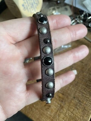 Lederarmband Braun, Liebeskind, Perlen, Druckknöpfe Verstellbar - Bild 1 von 4