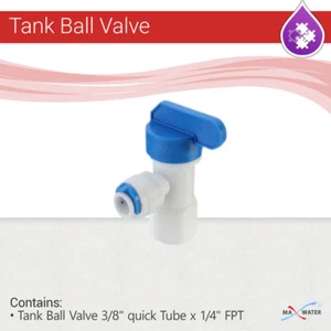 Reverse Osmosis RO DI Tank Ball Valve 3/8" Quick Connect x 1/4" Female NPT - Picture 1 of 3