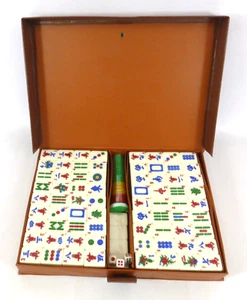 Chinese Mahjong Set with Case Complete Set with Sealed Counters VGC - Picture 1 of 11