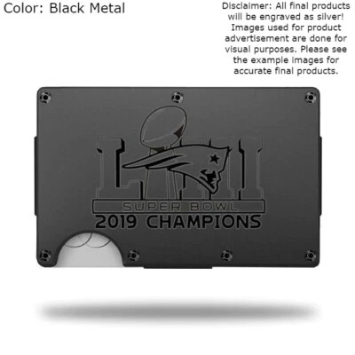 Custom "PATRIOTS SUPERBOWL 53" Laser Engraved Wallet - Pick A Wallet Color - Image 1 of 4