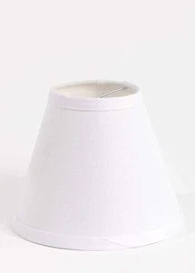 Clip On Empire White Linen Lamp Shade for Candelabra bulb 3in x 6in x 5in - Picture 1 of 5