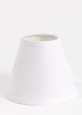 Clip On Empire White Linen Lamp Shade for Candelabra bulb 3in x 6in x 5in - Image 1 of 4