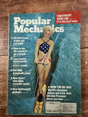 Vintage Popular Mechanics Magazine July 1972 ~ Skis ~ Travel Trailer ~ Video Rec - Image 1 of 4