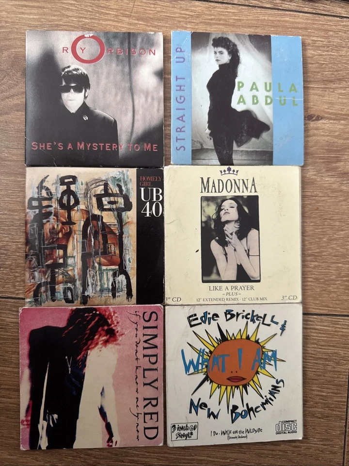 6 X Bundle 3 INCH MINI-CDs UB40 Madonna Paula Abdul Roy Orbison Simply Red - Image 1 of 1