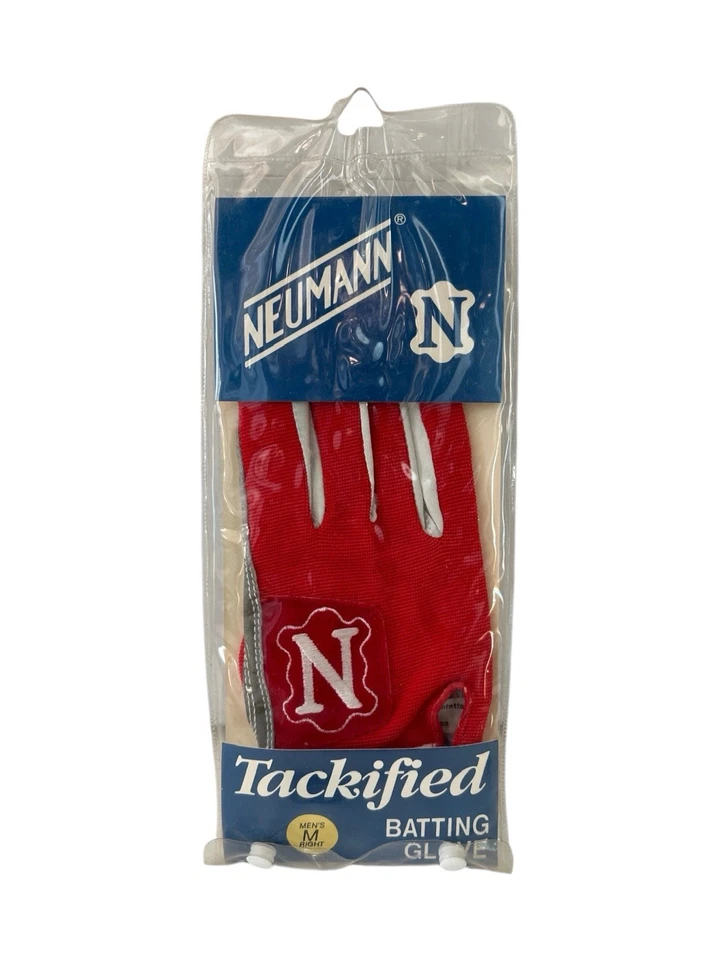 Guante de bateo mano derecha vintage Neumann tackified adulto talla mediana nuevo en paquete años 90 Foto 1 de 4