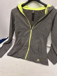 RBX Youths Unisex Grande Gris Sudadera con Capucha Cremallera con Forro Amarillo Fluorescente - Imagen 1 de 4