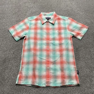 Patagonia Shirt Mens Small Plaid Seersucker Button Up Lightweight Organic Cotton - Picture 1 of 9