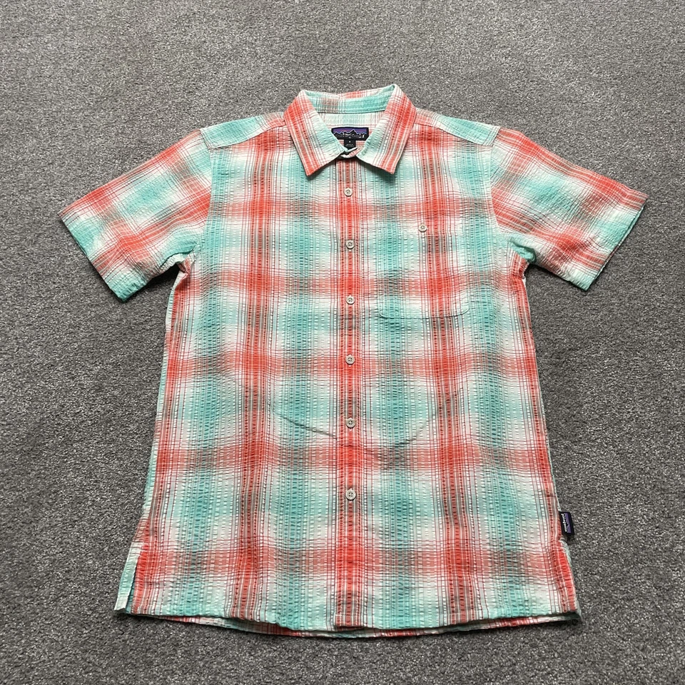 Patagonia Shirt Mens Small Plaid Seersucker Button Up Lightweight Organic Cotton - Image 1 of 4