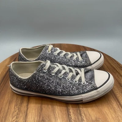Tênis Converse Chuck Taylor All Star Ox Feminino 9 Glitter Prata Casual - Imagem 1 de 4
