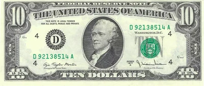 $10 1977-A. Small Size $10 Federal Reserve Note 2024-D - Image 1 of 2