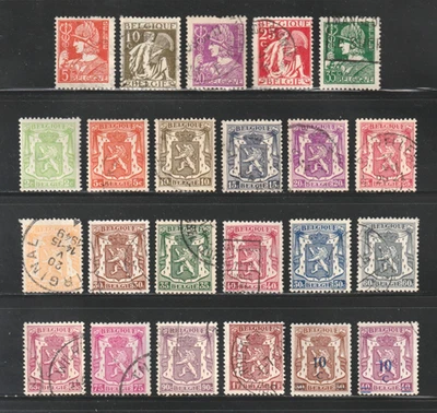 1932-42 Belgium Regular Issues, Used, Scott # 246 | 313, Coat of Arms, Etc. - Image 1 of 2
