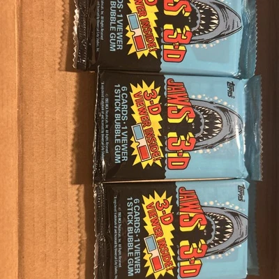 PACK DE TARJETAS TOPPS 1983 VINTAGE MANDÍBULAS DE PELÍCULA 4 TARJETAS COLECCIONABLES SELLADAS EN GOMA NO DEPORTIVAS Foto 1 de 2