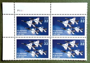 Scott #3167, Plate Block MNH, UL - Dipartimento dell'Aeronautica Militare - dal 1997 - Foto 1 di 1