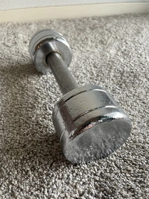 Mancuerna vintage cromada 8 lb sin marca peso de mancuerna individual Foto 1 de 4