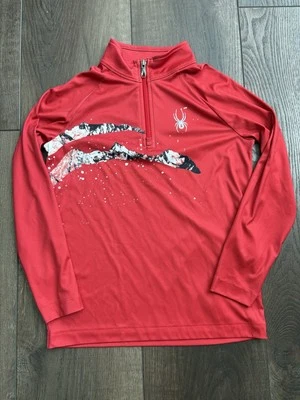 Pullover Spyder Limitless Niño Mediano 10-12 Media Cremallera Capa Base Roja Foto 1 de 4