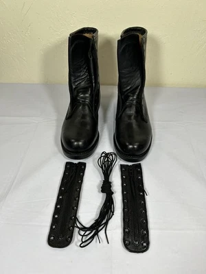 1996 Cove Shoe Company Biltrite Military Men Combat Boots 8.5 E Black Zip Lace - Image 1 of 4