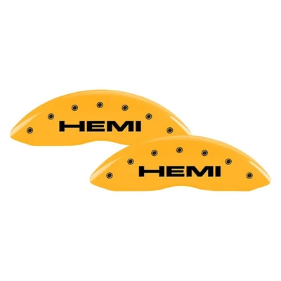 For Ram 1500 19-24 Gloss Yellow Caliper Covers w Hemi Engraving Full Kit, 4 pcs Foto 1 de 3