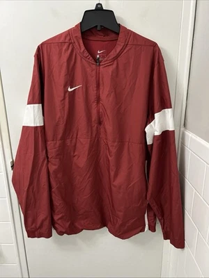 Nike Track Jacket Mens Medium Red Lightweight Pullover 1/4 Zip L/S AO5858-613 - Image 1 of 4
