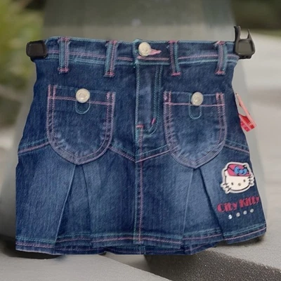 Sanrio Hello Kitty Niñas Denim Skort Talla 5 Nuevo Foto 1 de 4