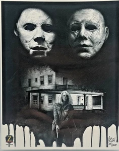 Arte de Halloween Michael Myers 8x10 #100/260 firmado Zobie BD [Cert]" - Imagen 1 de 2