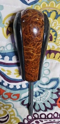 97-03 宝马 E39 525i 528i 530i 540i 木质皮革自动换档刀杆 — 第 1/4 张图片