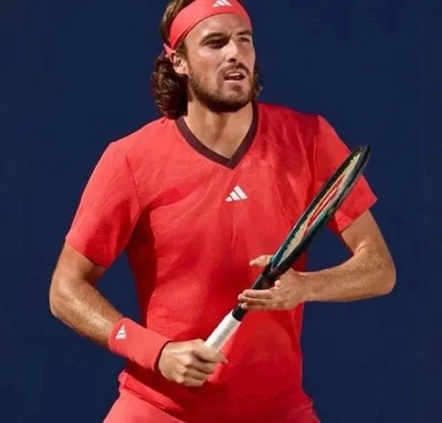 Camisa Tenis Adidas Para Hombre S Climacool Malla FreeLift JD8633 Roja Cuello en V Nueva con Etiquetas $80 Foto 1 de 4