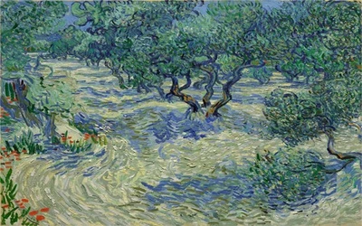 Pintura al óleo pintada a mano Vincent van Gogh Olive Grove Foto 1 de 2
