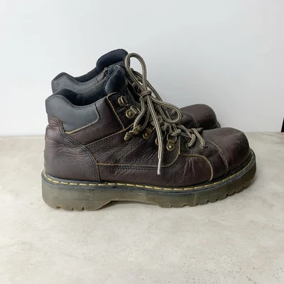 Dr Martens Vintage 9728 Botas Hombres Talla 11 Zapatos Cuero Marrón Grueso Y2K Combate Foto 1 de 4