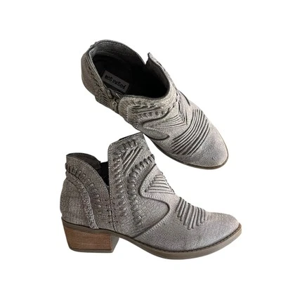 Botín Nosara para mujer 8 gris plata tejido imitación cuero cremallera lateral cremallera 8 sin clasificación Foto 1 de 4