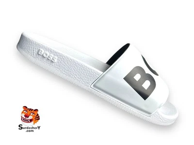 Hugo Boss Italian Made Slide Sandals Large Logo Men’s Size 8 - Image 1 of 4