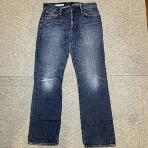 Gap 1969 Standard Fit Jeans Mens Size 31X32 Blue Denim Distressed Faded - Picture 1 of 15