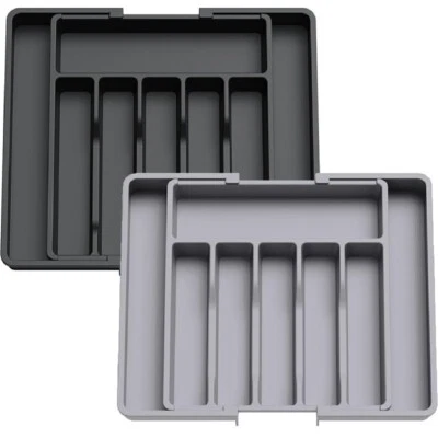 TEXTILES DIRECT UK Cutlery Drawer Organiser Extendable Utensil Tray Adjustable Kitchen Storage Rack