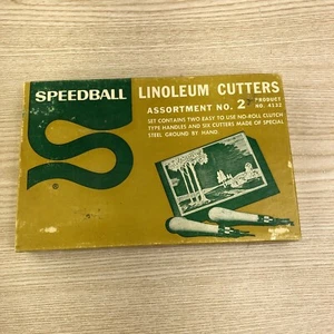 Speedball Linoleum Cutters Tools w/6 Blades Original Box Assortment 2 ~ No. 4132 - Picture 1 of 6