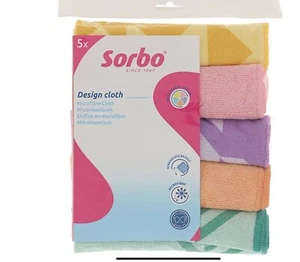 Sorbo Pack of 5 Large 40x40 cm Microfibre Cleaning Cloths Multipurpose Cleaning - Picture 1 of 2