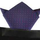 (T29)Blue with Red Polka Dot Men Pocket Square Hankie Wedding Party Handkerchief