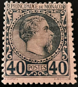 Monaco: 1885 Prince Charles III, 1856-1889 40 C. (Collectible Stamp).