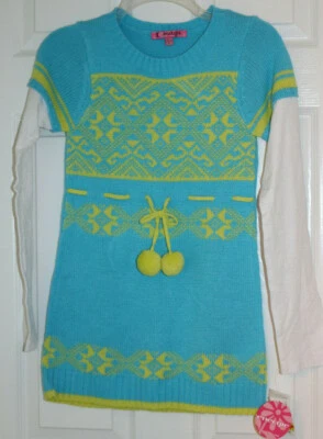 Новый свитер для девочек ENERGIE бирюза/лайм новый с Ярлыками размер L - Изображение 1 из 4