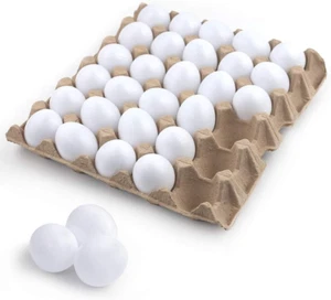 30 PCS White Plastic Eggs Paintable Fake Eggs for Crafts, Easter Hunts, Basket F - Picture 1 of 12