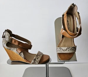 Kenneth Cole Reaction Oh Ava Snake Skin Print Wedges Size 6M - Picture 1 of 10
