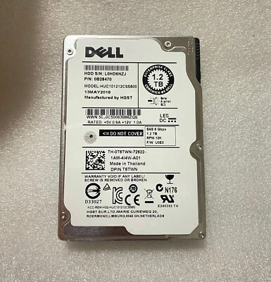 0T6TWN T6TWN Dell 1.2TB 10K RPM 6Gb/s SAS 2.5 Hard Drive HUC101212CSS600 - Image 1 of 4