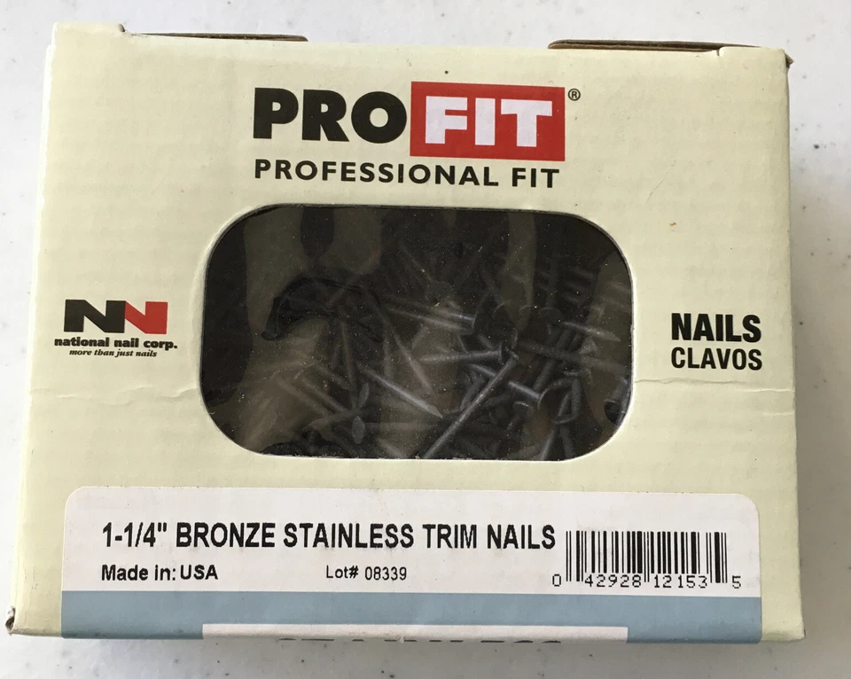 NATIONAL NAIL PRO FIT PRO FIT Box 4 Oz Bronze Stainless Trim Nails 1-1/4" #255079