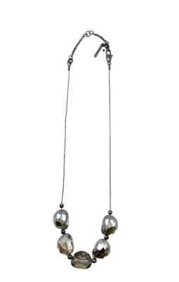 Kenneth Cole Gris Cristal Facetado con Cuentas de Gunmetal Collar Babero 20" Moda Foto 1 de 4