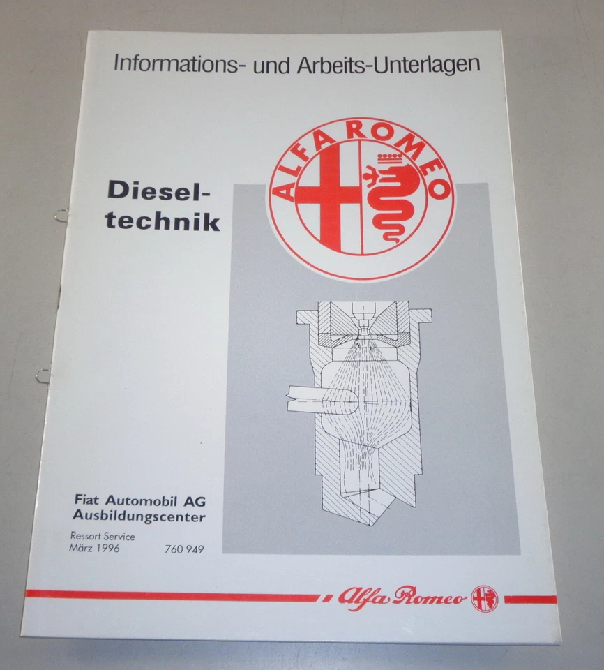 Schulungsunterlage Información Técnica Alfa Romeo Dieseltechnik Stand 3/1996 - Imagen 1 de 1