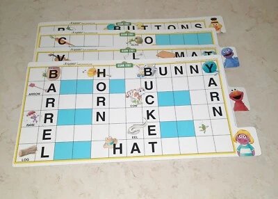 Vintage Sesame Street Scrabble Game Replacement Piece Double Sided Boards - Image 1 of 4