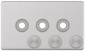 Placa atenuadora vacía Selectric de 3 velocidades sin tornillos gris inserto cromo satinado a58 - Imagen 1 de 3