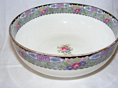 ANTIQUE ART DECO AYNSLEY ROSE & GEOMETRIC PATTERN FRUIT BOWL 19 CMS DIAMETER - Image 1 of 4