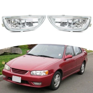 Halogen Fog Lights Clear Lens Front Driving Lamps For Toyota Corolla 2001-2002 - Picture 1 of 12